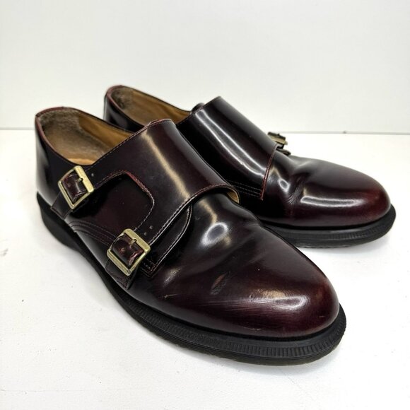 Dr Martens Pandora Double Monk Strap Shoes Womens Size US 11 Oxblood Loafers
